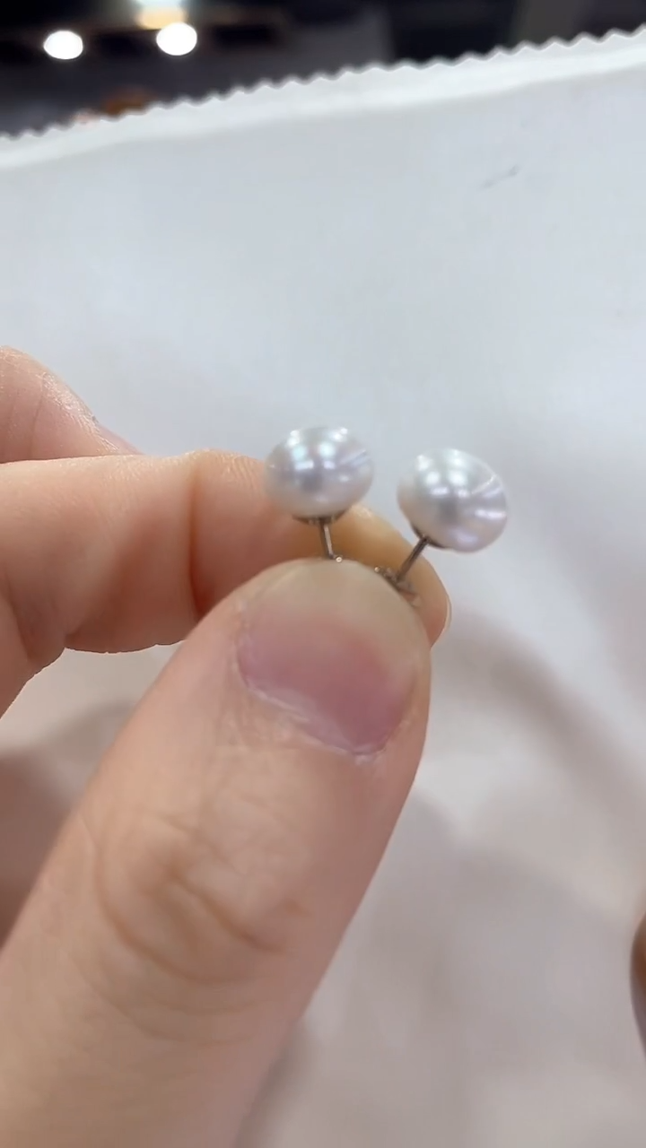 银S925镶嵌耳饰淡水珍珠12