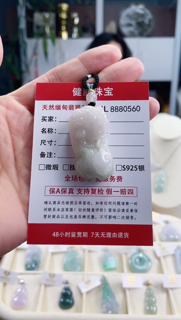 【闪购商品】翡翠颈饰未镶嵌天然缅甸翡翠 霸王貔貅(一物一证)