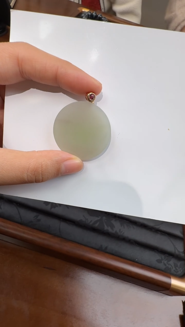 颈饰18K金镶嵌和田玉27-635-12.25多样性拍一发一