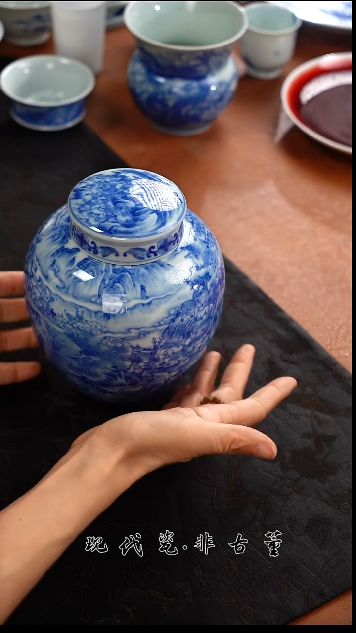（售后需完整开箱视频）百鹿图大茶叶罐@@