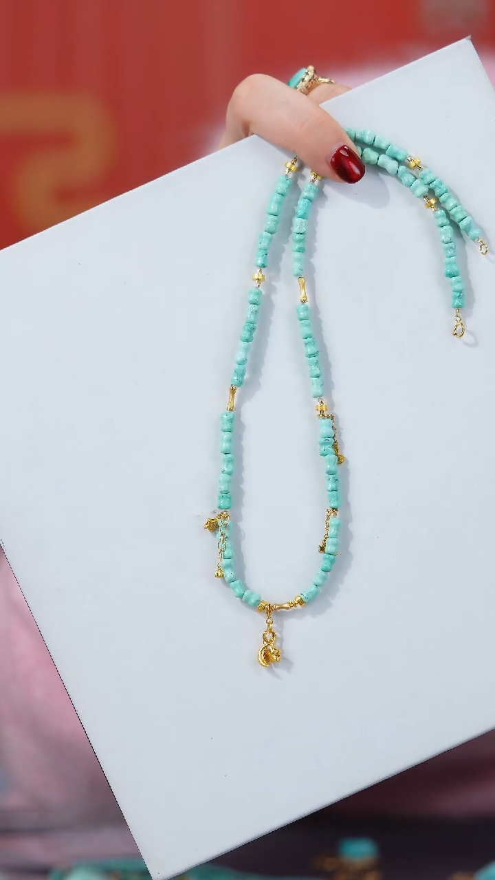 【闪购商品】绿松石项链18K金镶嵌1