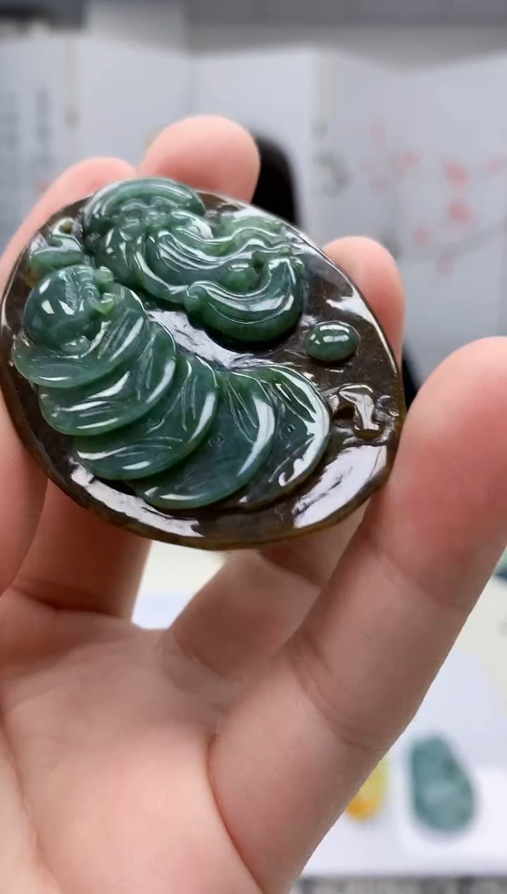 【闪购商品】定制翡翠未镶嵌4852bb-毛货挂件6