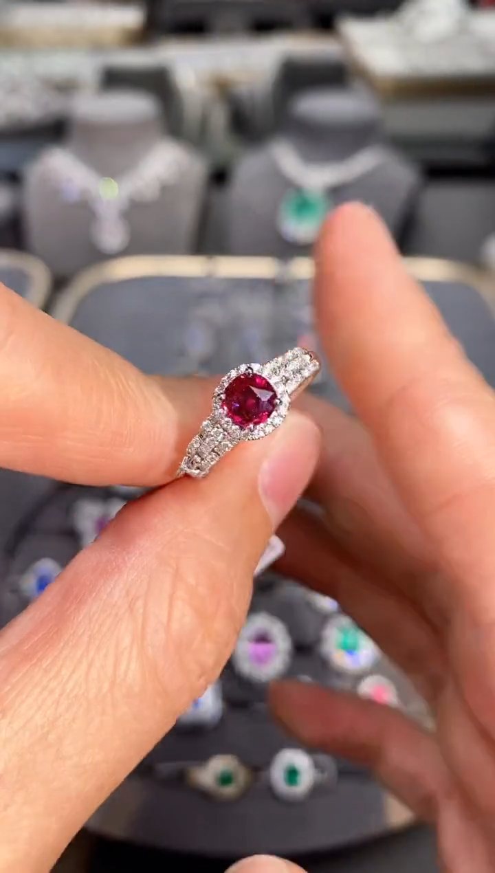 【闪购商品】红宝石戒指18K金镶嵌0.8ct/新年开工价