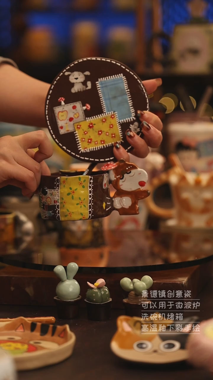 陶瓷景德镇可爱陶瓷釉下彩绘设计师款