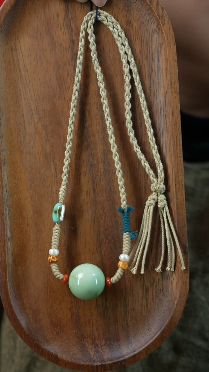 未镶嵌绿松石项链又*湖北原矿绿松石(不含绳)YXH-027