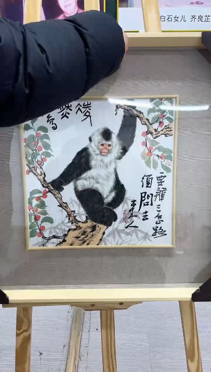 【闪购商品】绘画王冠人-1平尺-工笔-带框