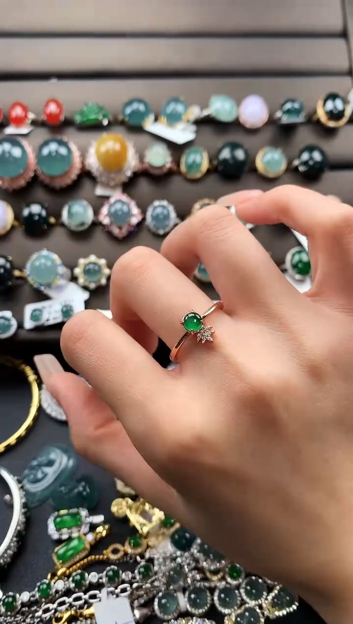 【闪购商品】翡翠戒指银S925镶嵌48757567