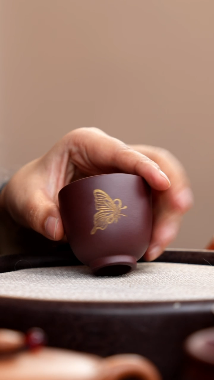 【闪购商品】紫砂茶壶紫泥铃铛杯蝴蝶