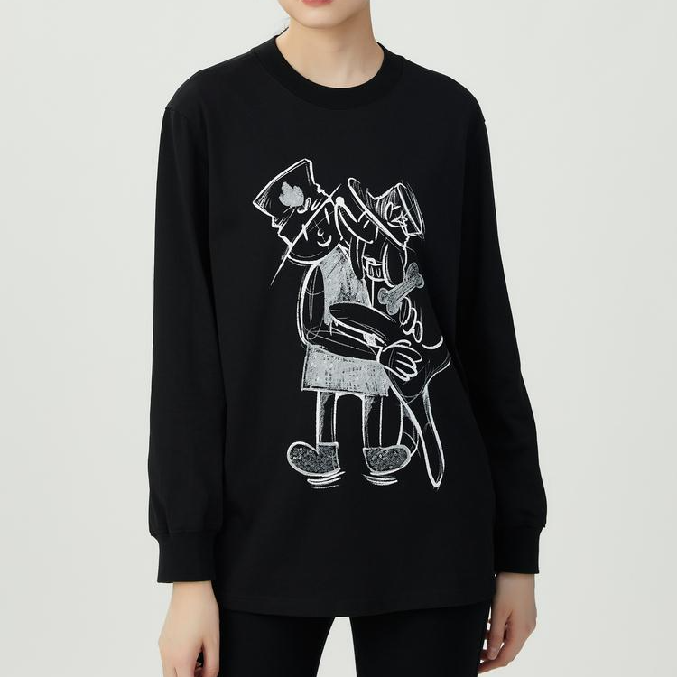 阿玛施AMASS新款女装时尚休闲时髦好朋友套头圆领长袖卫衣5300790