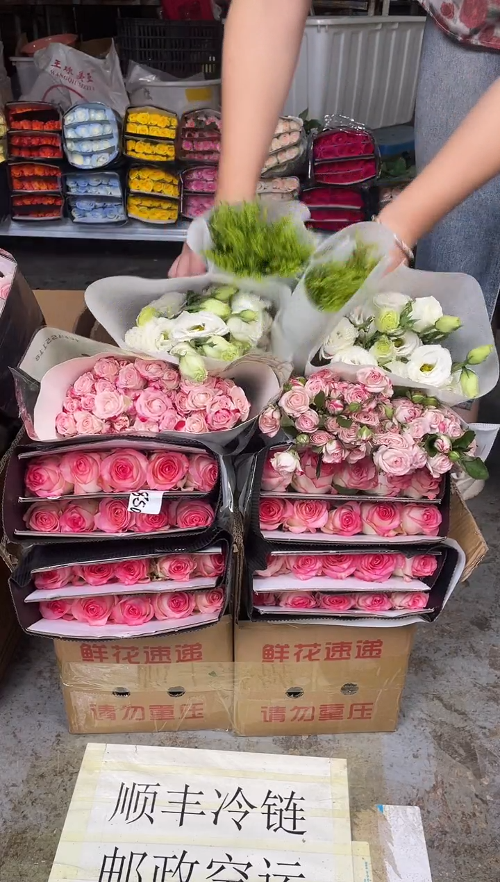 艾沙20枝+折射10枝+白色洋桔梗400克+黄莺