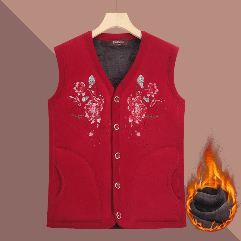 A中老年奶奶秋冬马甲开衫女装老人坎肩秋冬老太衣服马夹老年妈妈