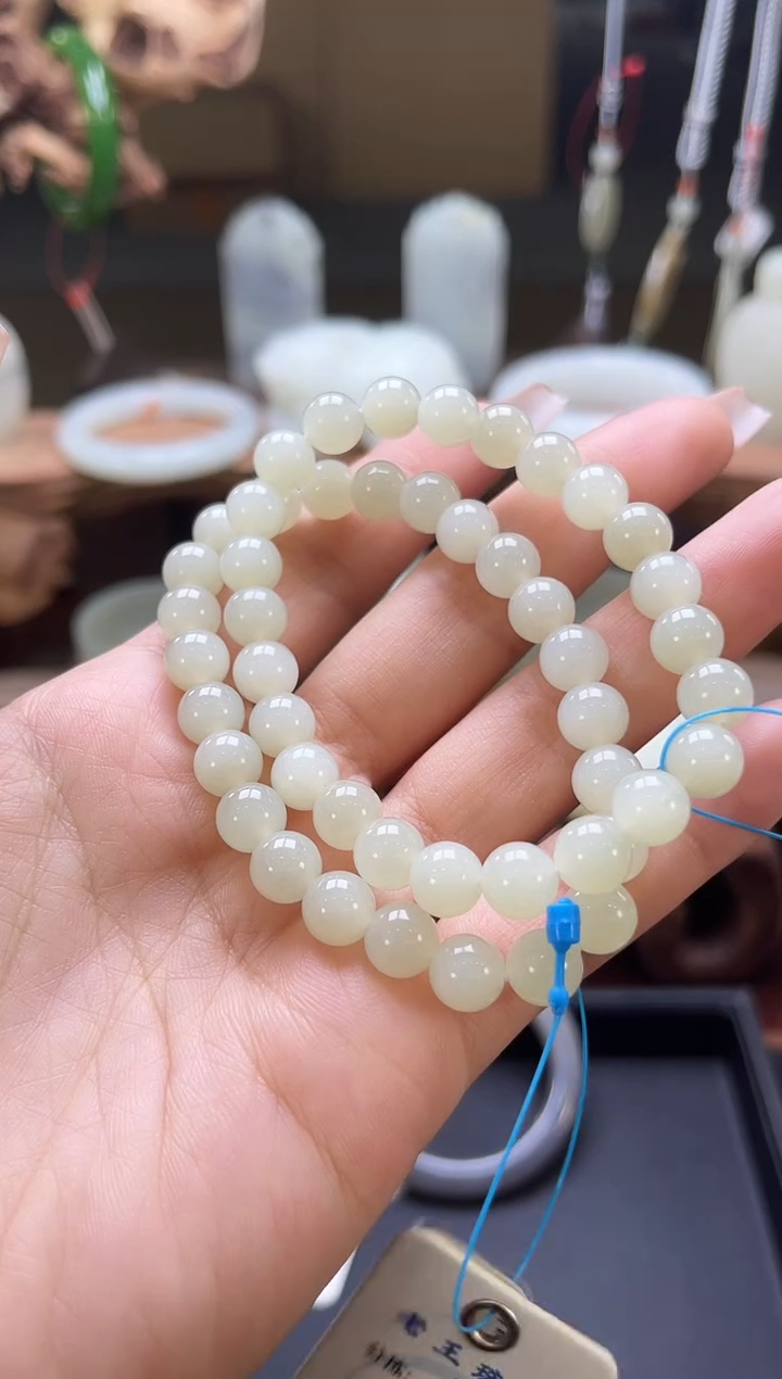 【闪购商品】和田玉手串未镶嵌于田卡8特价圆珠 多样性发一