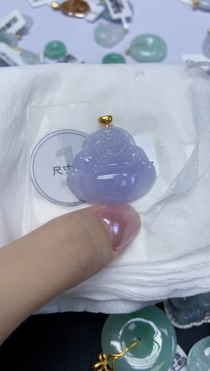 翡翠18K金镶嵌颈饰天然缅甸翡翠A货百元以上9元证书费自理