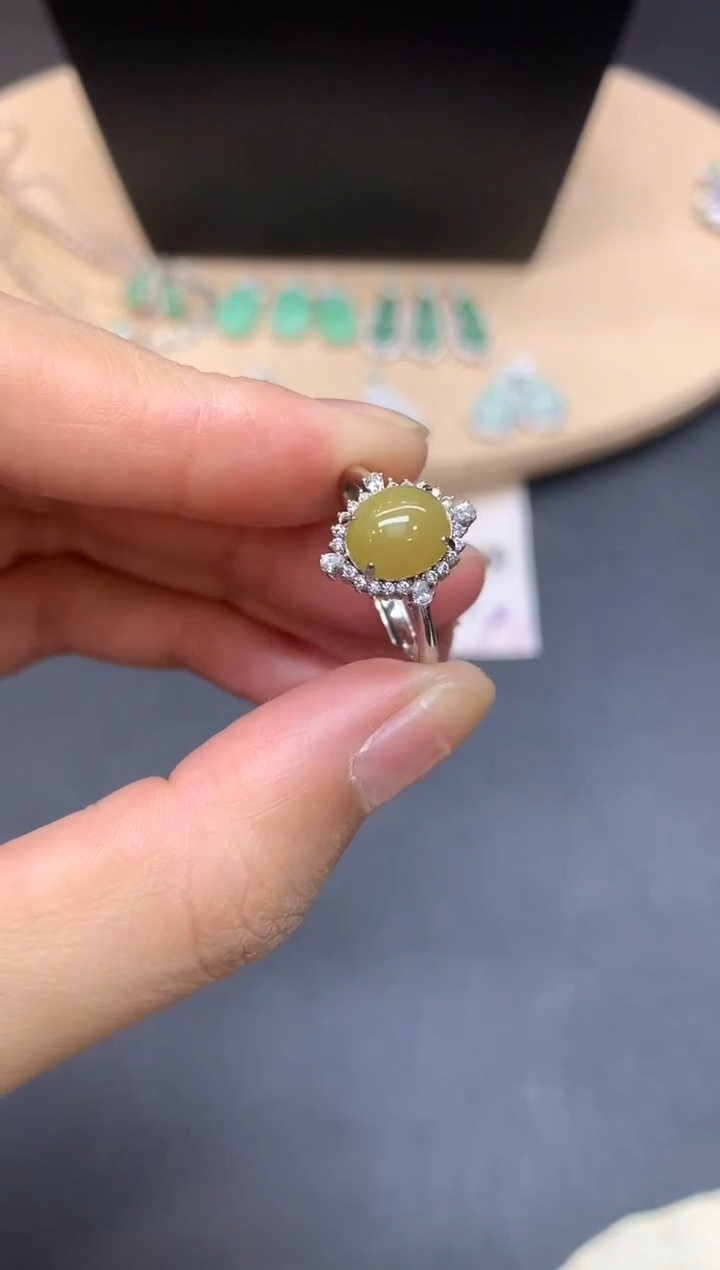 【闪购商品】翡翠戒指银S925镶嵌蛋面【无服务费】