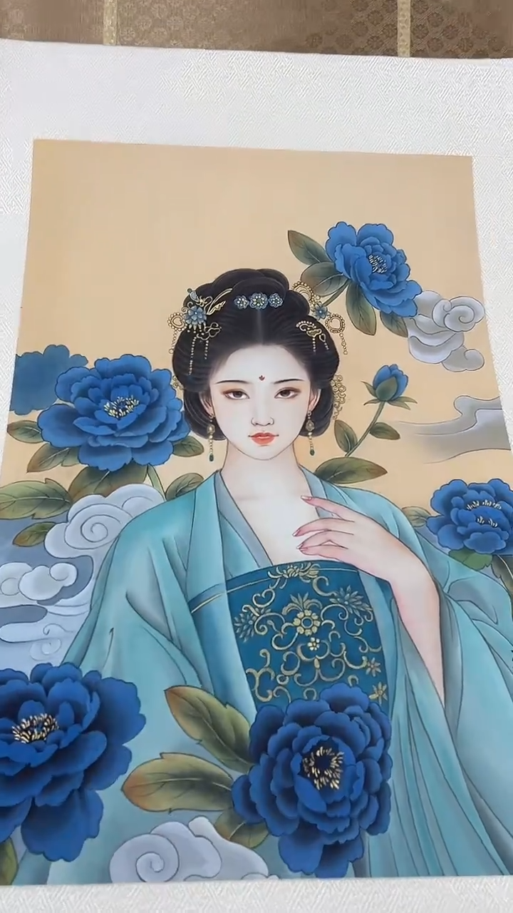 国画王碧梧绘画2.7pc绢本人物卷轴