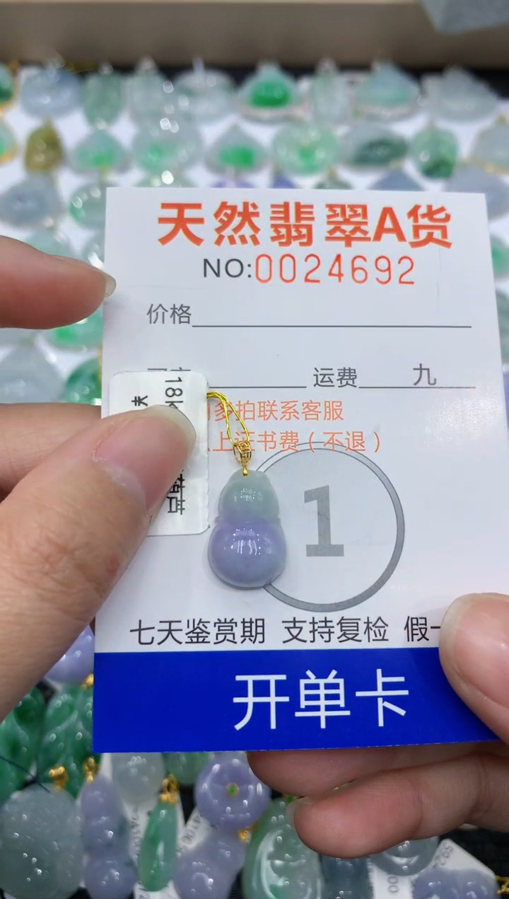【闪购商品】翡翠颈饰18K金镶嵌1111111111