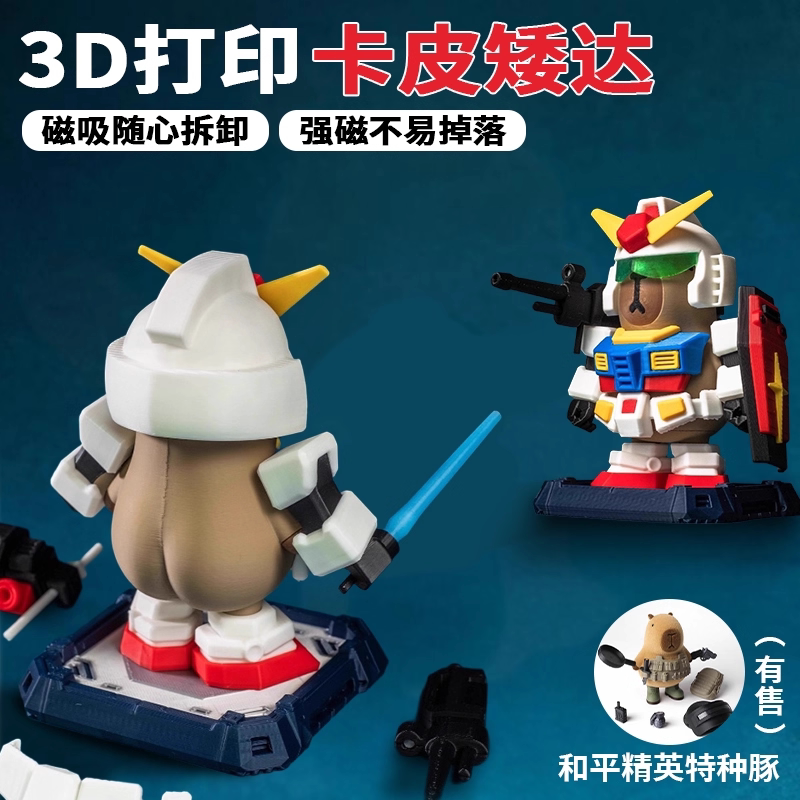 2025火爆磁吸卡皮巴拉矮高达解压变形网红玩具男女孩生日礼物