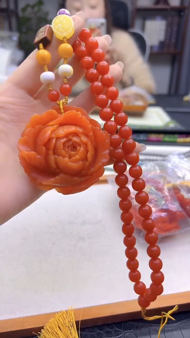 蜜蜡毛衣链未镶嵌DIY款M532