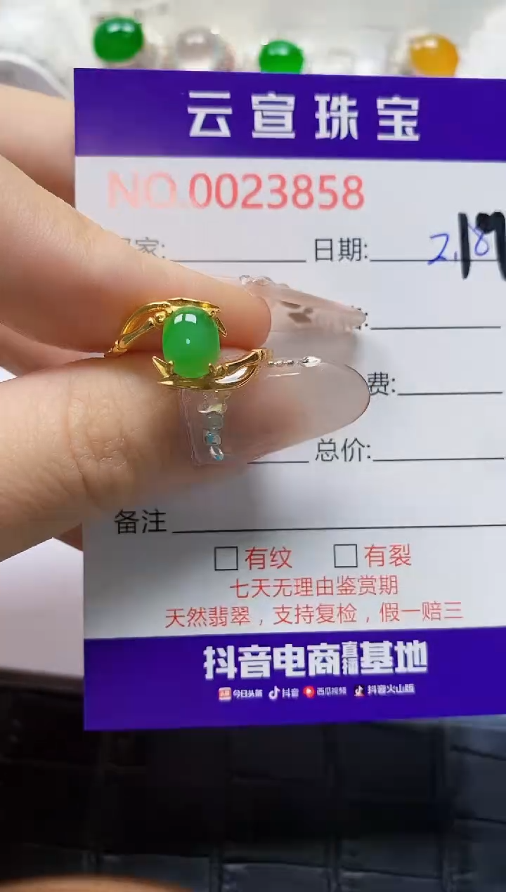 【闪购商品】翡翠戒指银S925镶嵌/3858