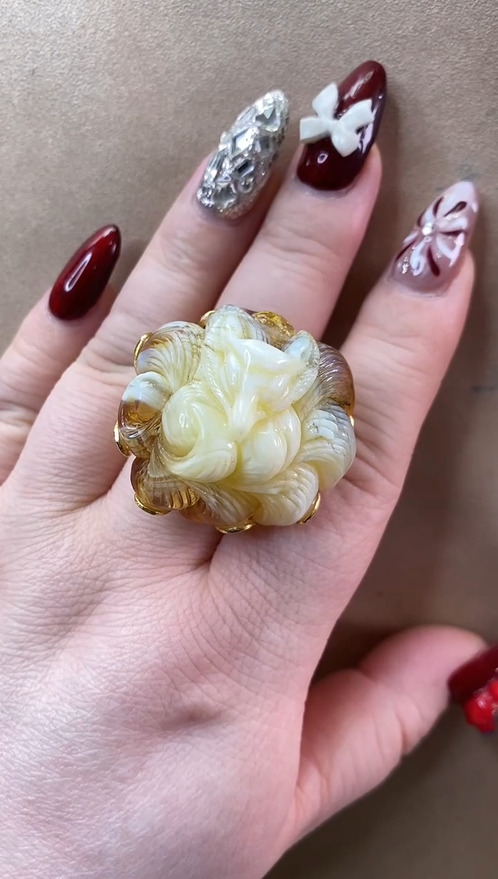 【闪购商品】琥珀戒指未镶嵌戒指