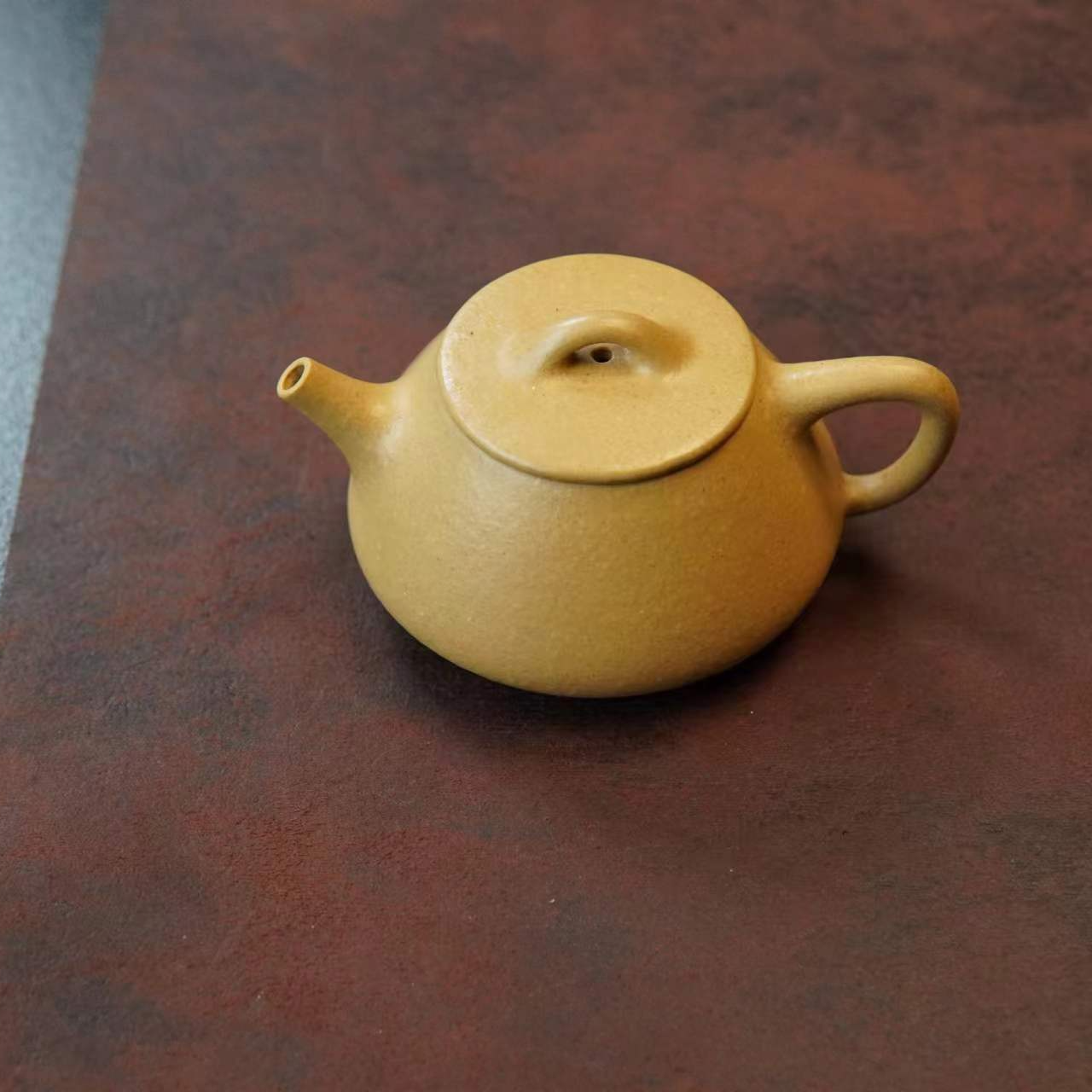 允禾斋《平盖石瓢》梨皮泥 手工手制紫砂壶