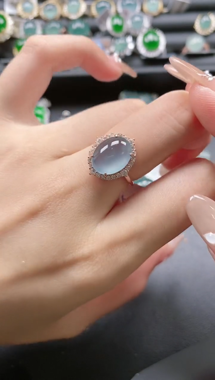 【闪购商品】翡翠戒指银S925镶嵌851511