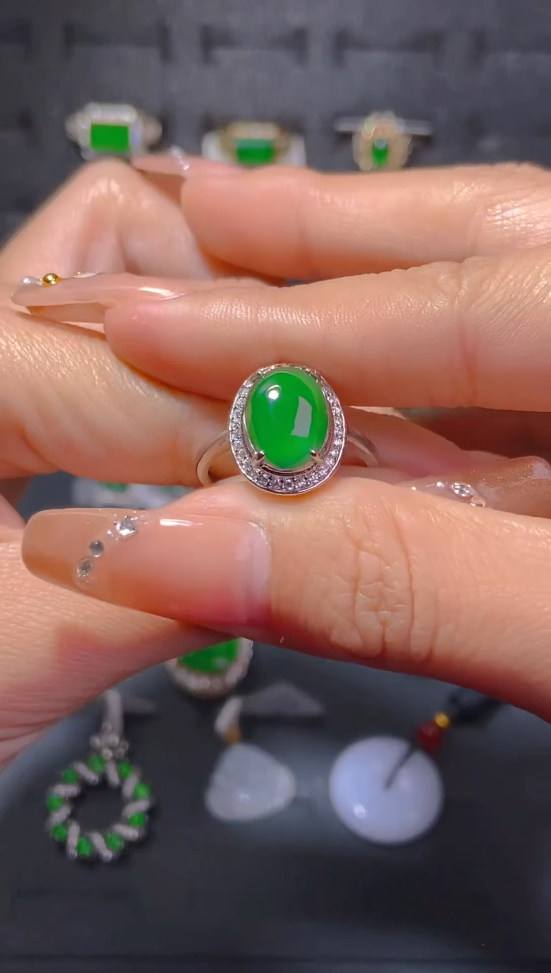 【闪购商品】翡翠戒指未镶嵌天然翡翠A货76