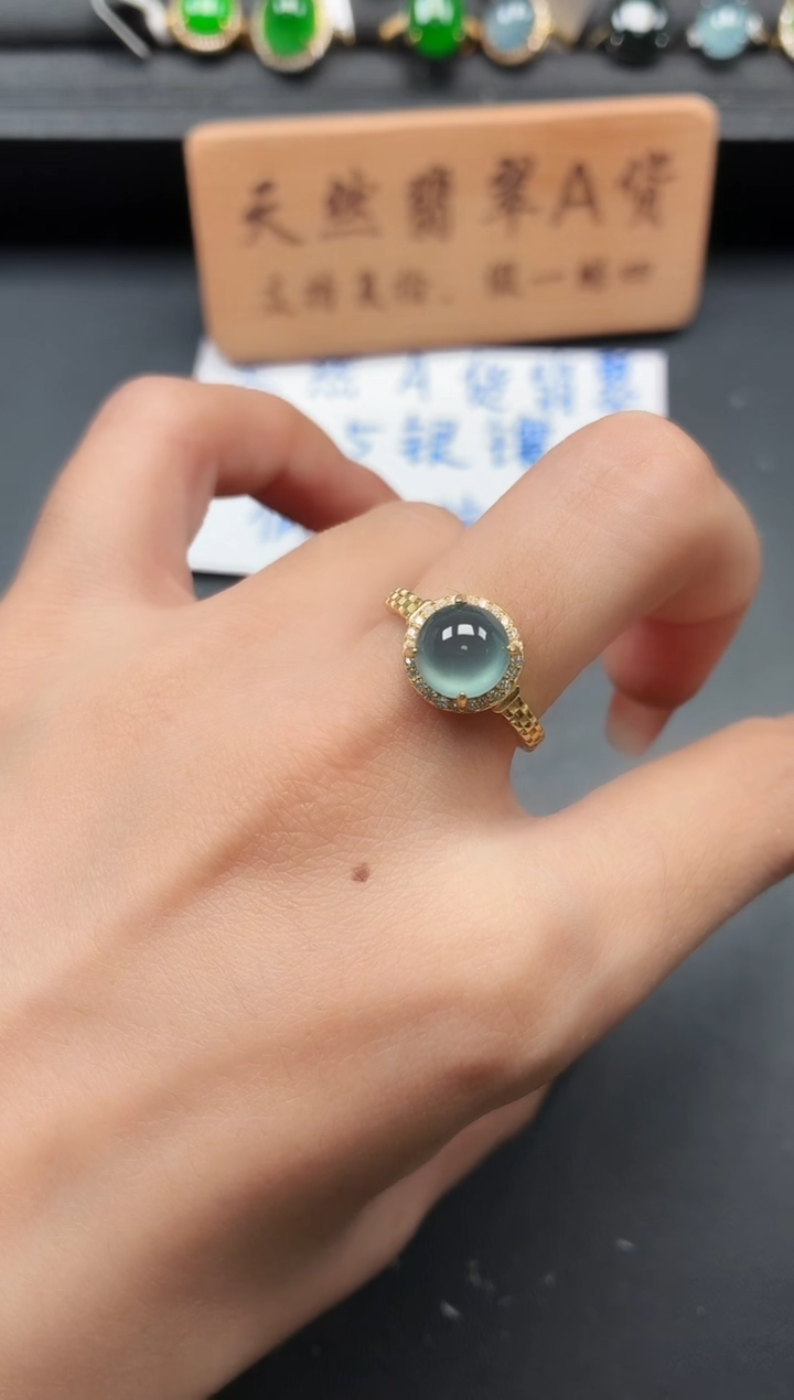 银S925镶嵌戒指翡翠1111
