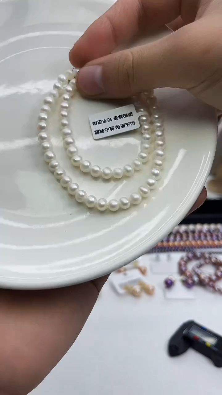 未镶嵌项链淡水珍珠白色系项链