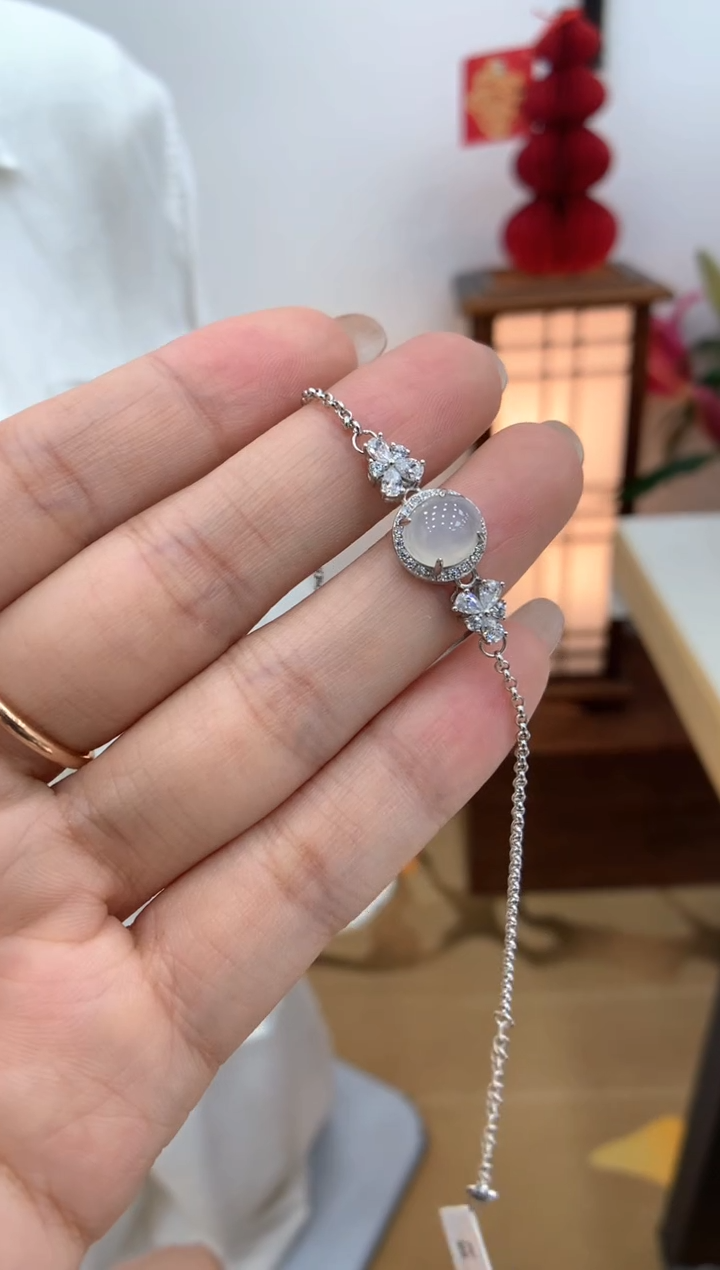 【闪购商品】翡翠手链银S925镶嵌手链