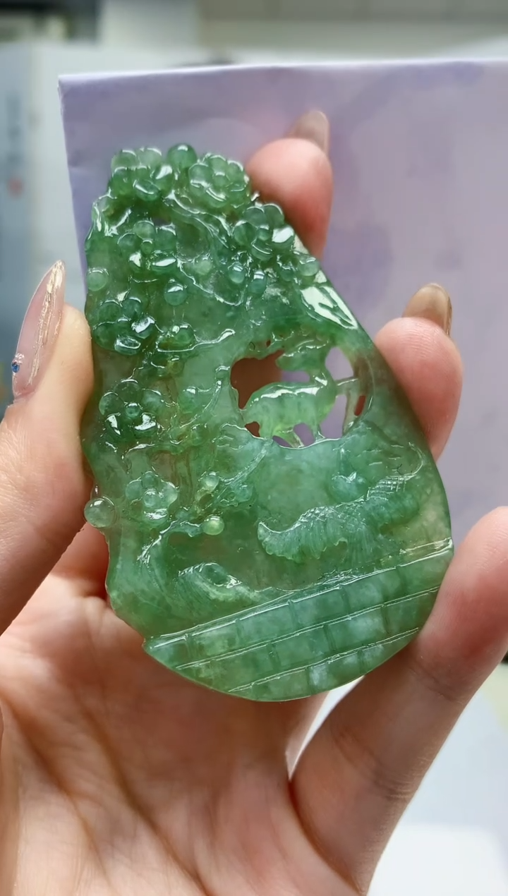 【闪购商品】定制翡翠未镶嵌4829jw-毛货挂件99