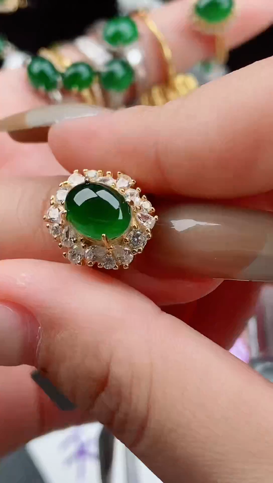 【闪购商品】翡翠戒指银S925镶嵌戒指650