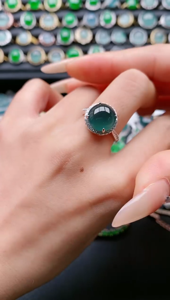 【闪购商品】翡翠戒指银S925镶嵌1111111