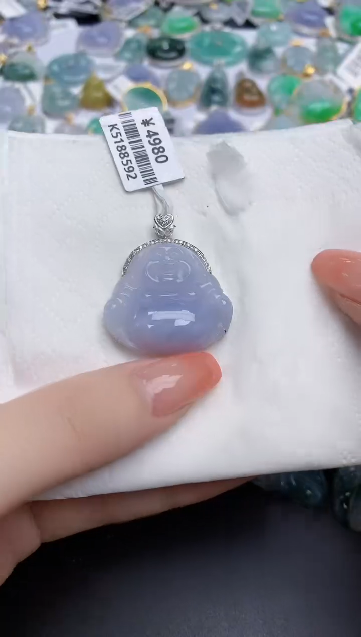 【闪购商品】翡翠颈饰18K金镶嵌天然缅甸翡翠A货