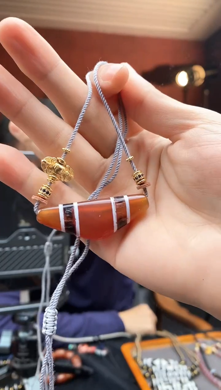 【闪购商品】玛瑙/玉髓77银S925镀金镶嵌0225-