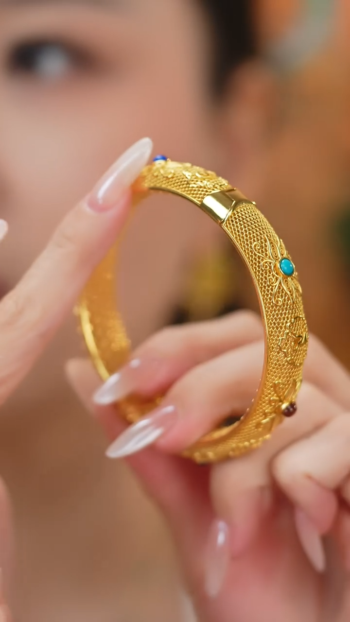 青金石银S925镶嵌手镯新款