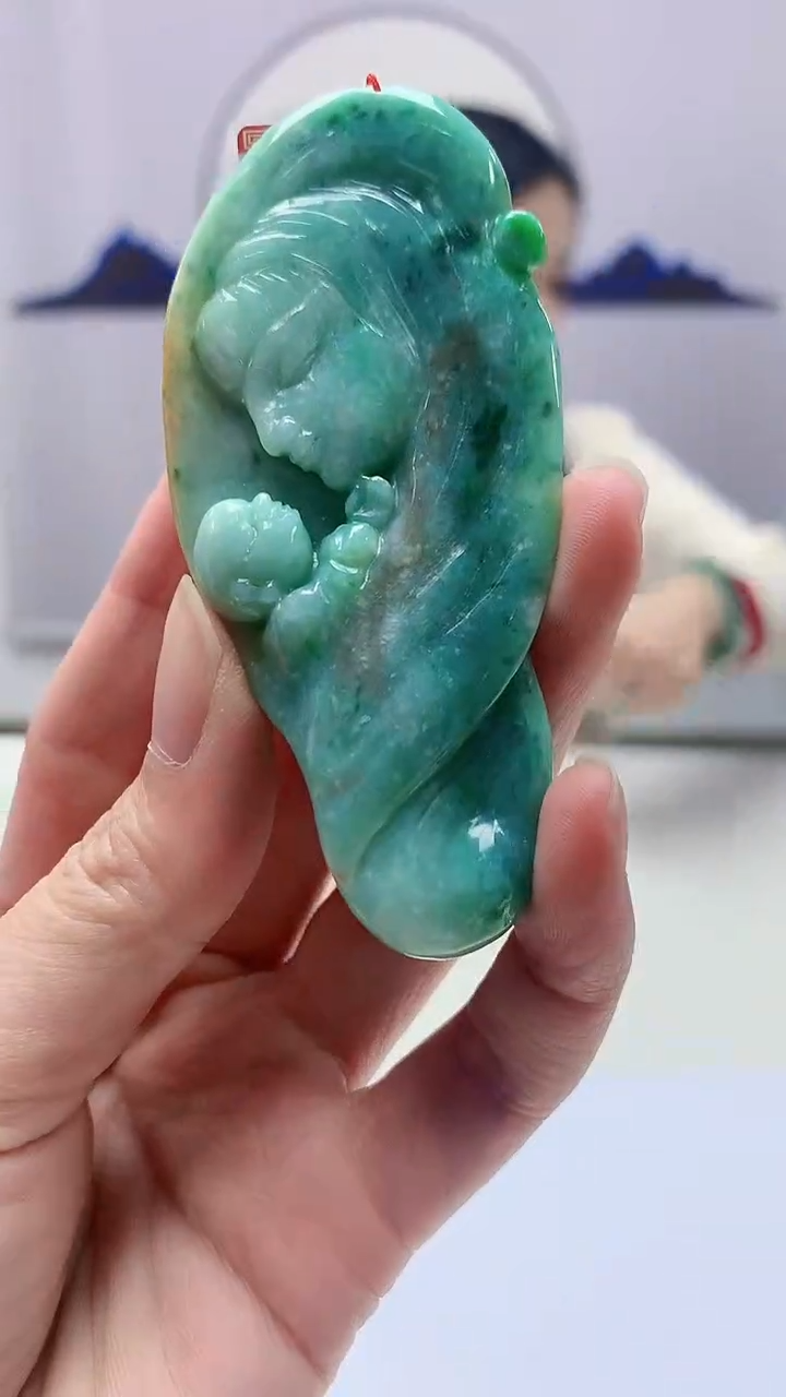 【闪购商品】定制翡翠未镶嵌4852zm-毛货挂件74