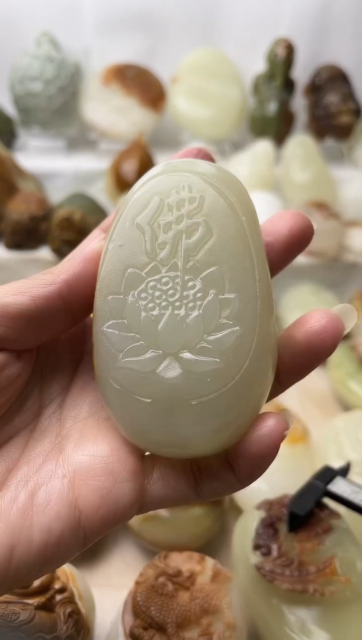 石材古青石棉纹正常不退换佛莲花