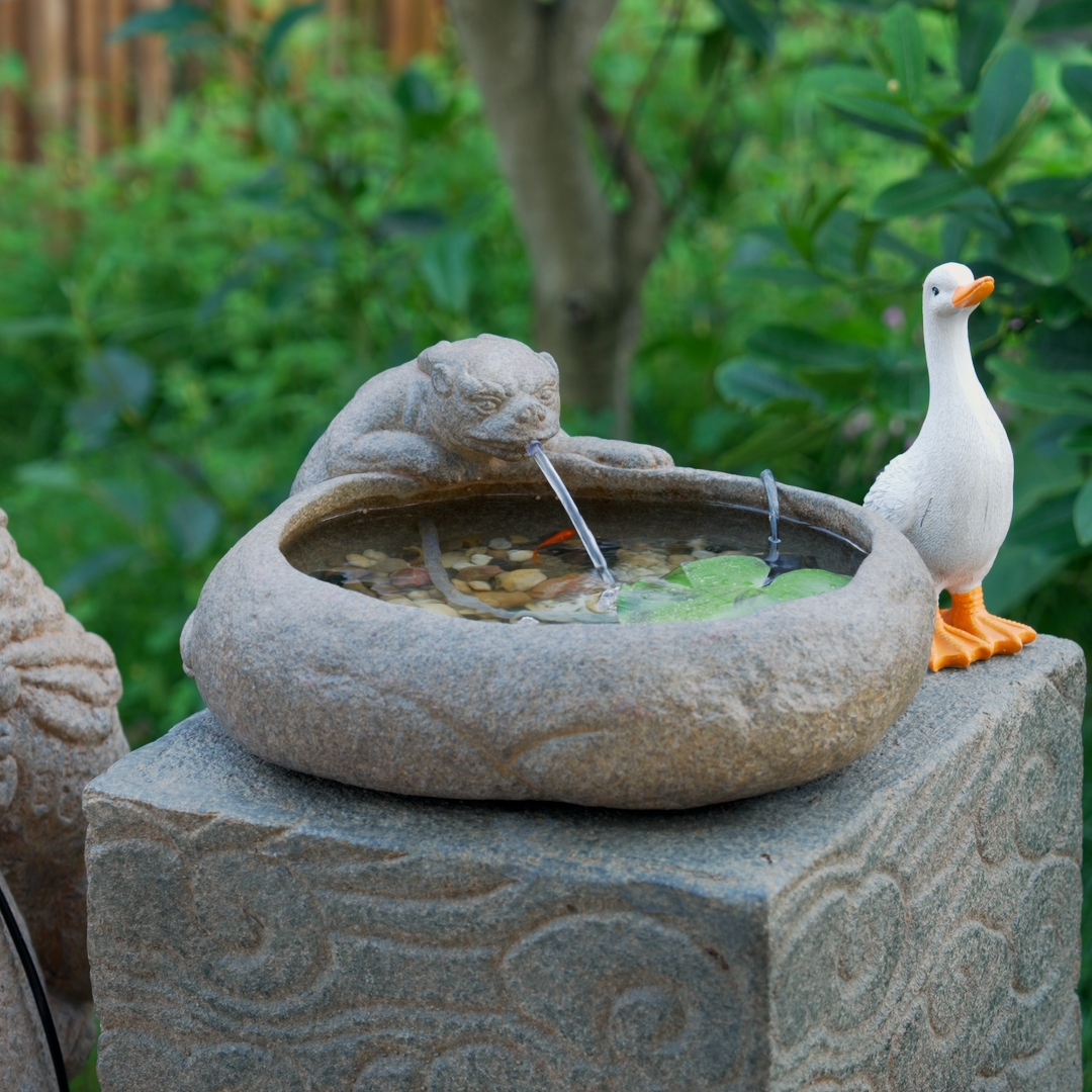 院景翁桌面吐水兽缸 貔貅流水缸 小鱼缸