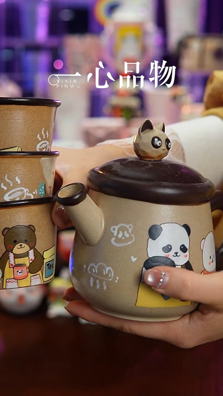 杯子瓷Y782景德镇手工手绘杯子摆件