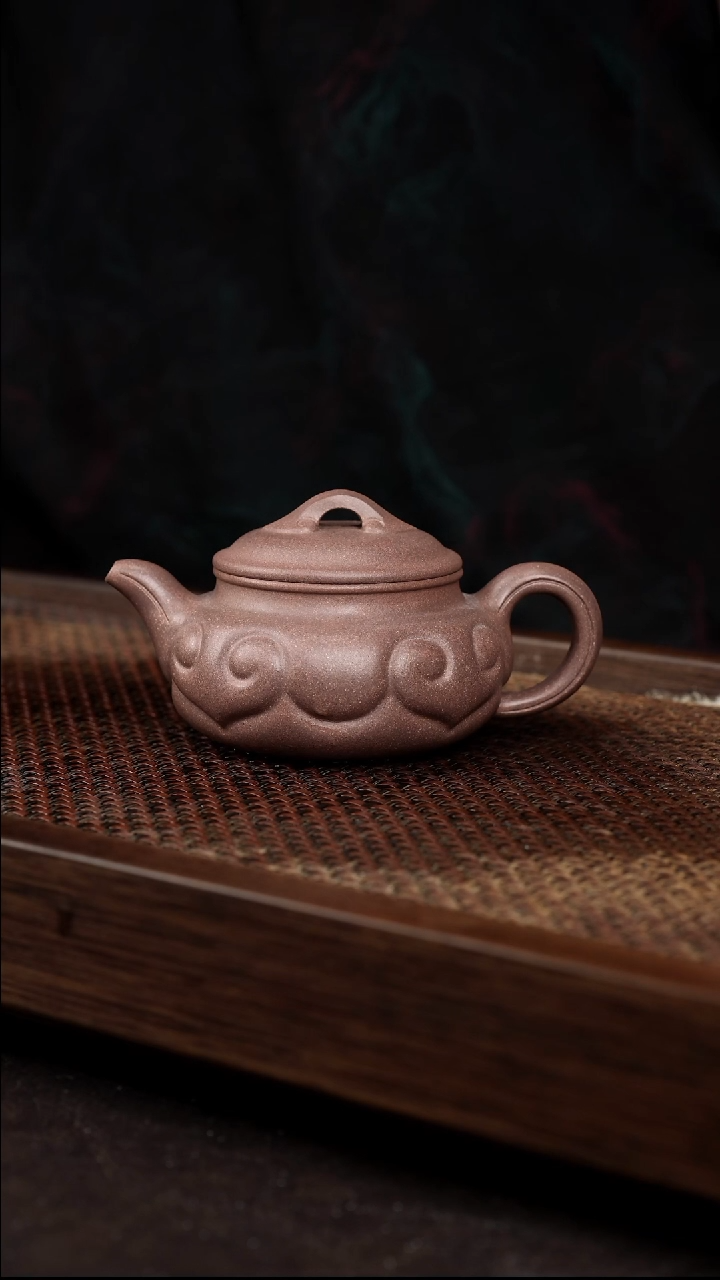 茶壶紫砂桃花泥仿古如意