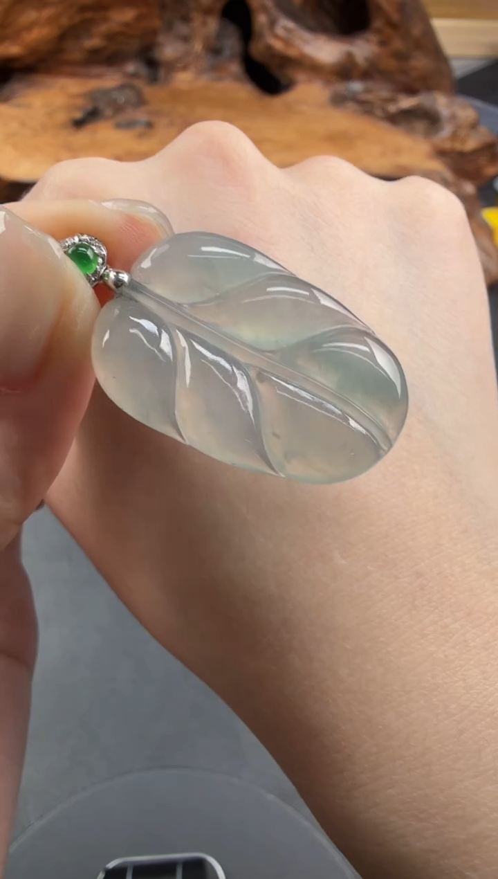 吊坠(不含链)18K金镶嵌翡翠翡翠饰品-114