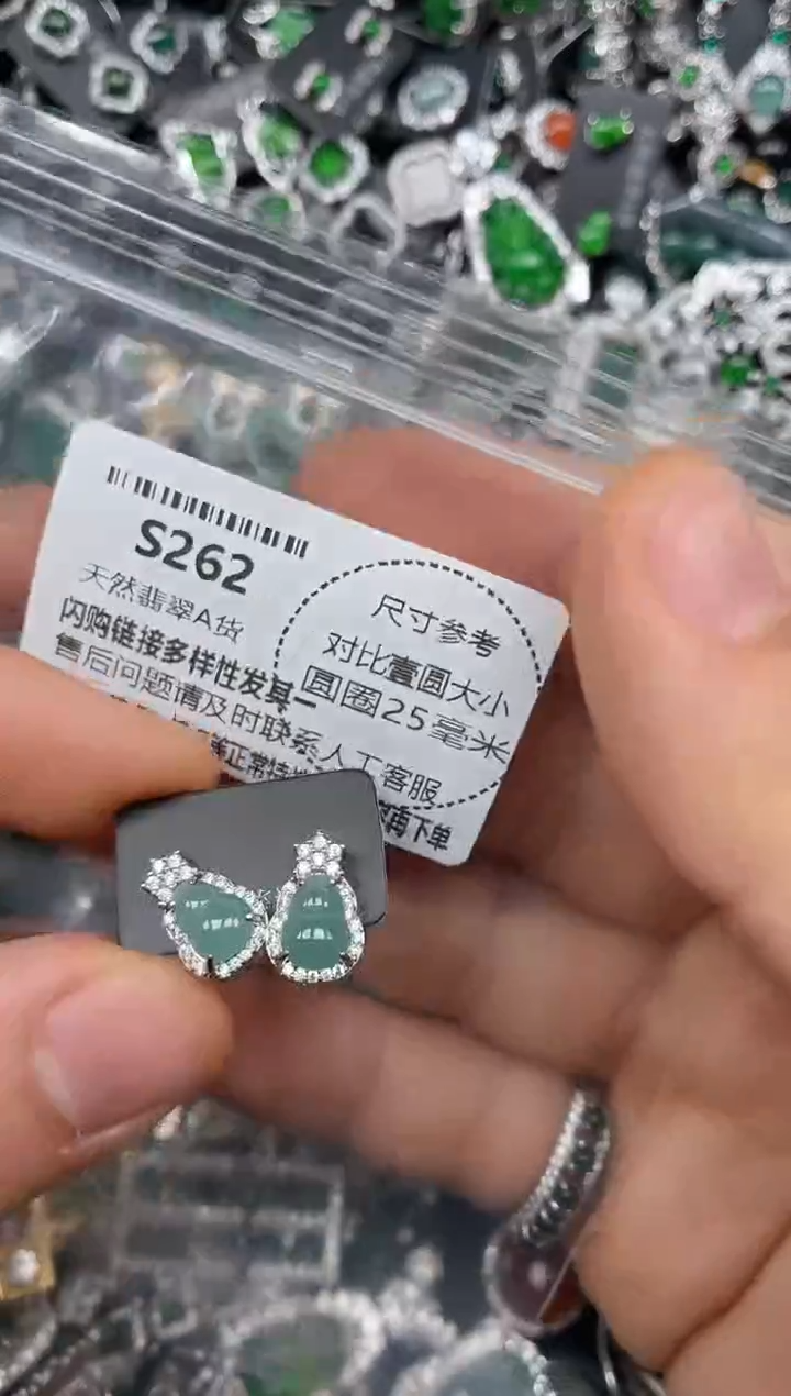 颈饰未镶嵌翡翠S262耳钉