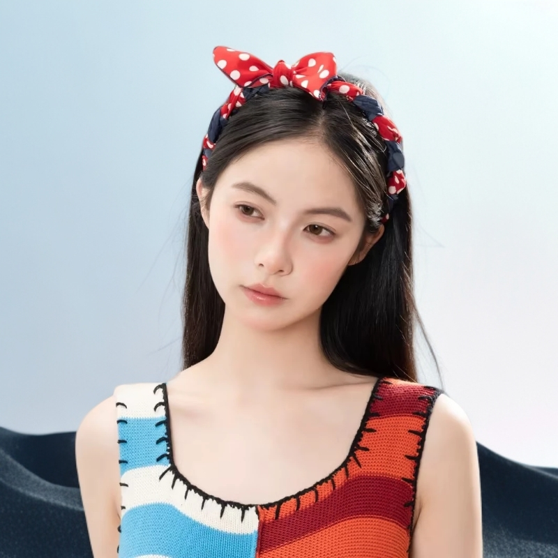 蝴蝶结波浪发箍简约甜美温柔发饰时尚百搭气质编织头箍优雅复古