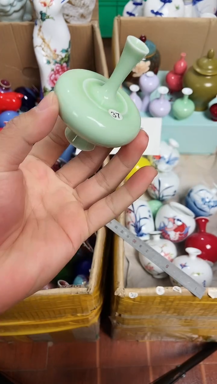 【闪购商品】摆件2.1晚景德镇手工陶瓷摆件-自然流釉微瑕