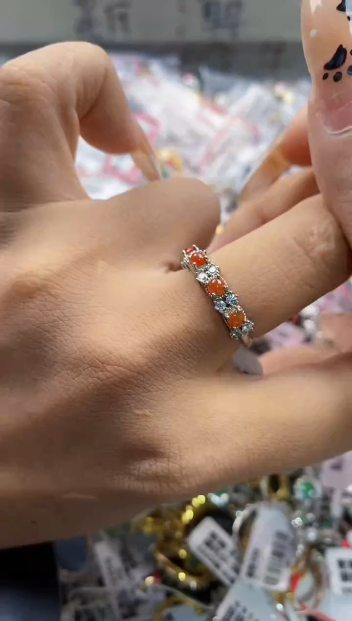 翡翠戒指银S925镶嵌6666     3