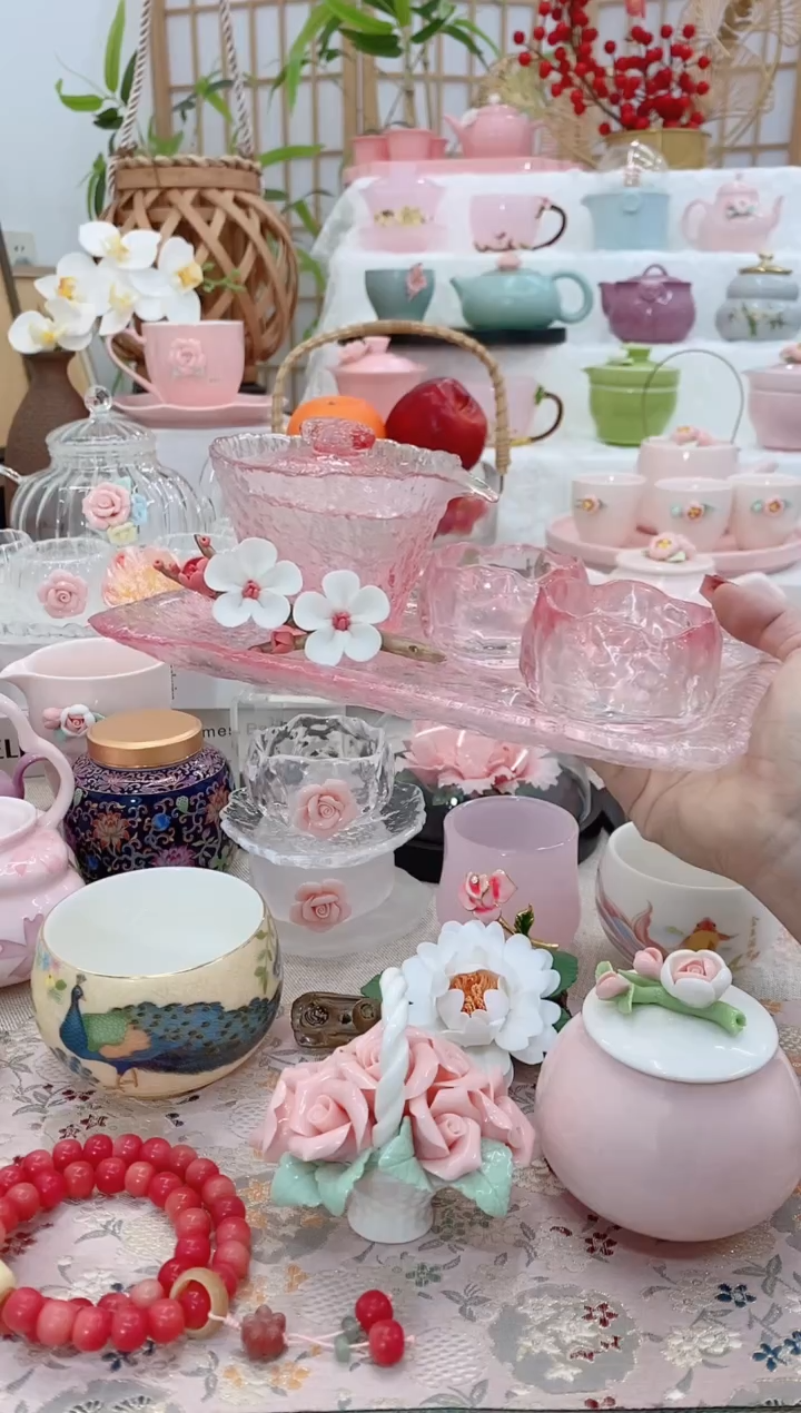 瓷片浪漫樱花粉色茶具20251228582