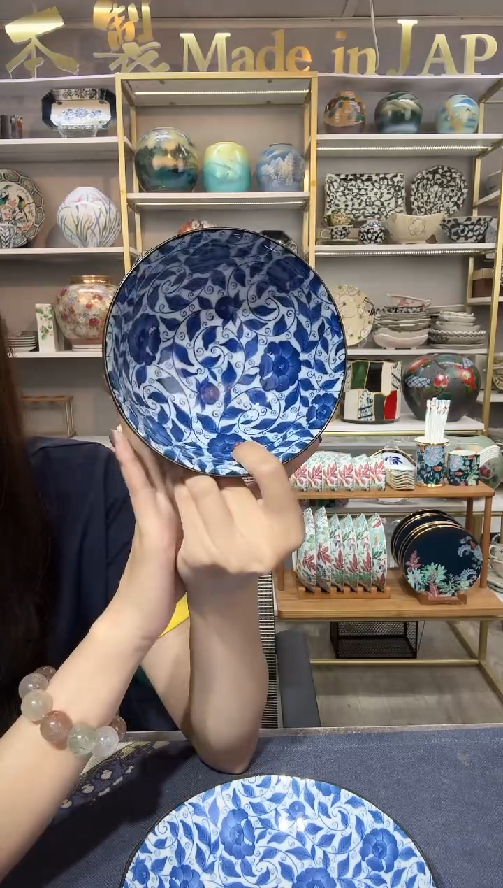 陶瓷古伊万里牡丹饭碗14cm2支