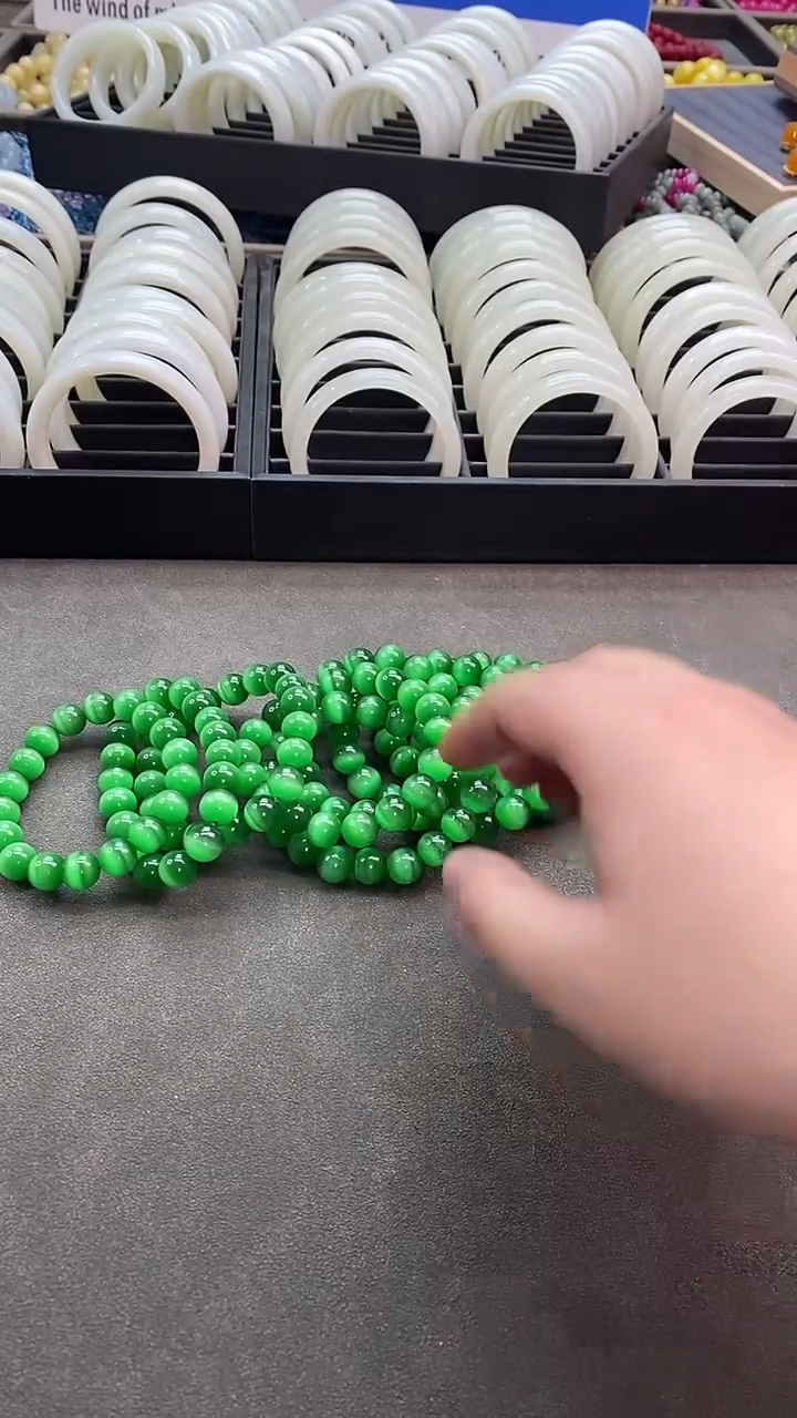 【闪购商品】和田玉手链未镶嵌猫眼12mm单圈