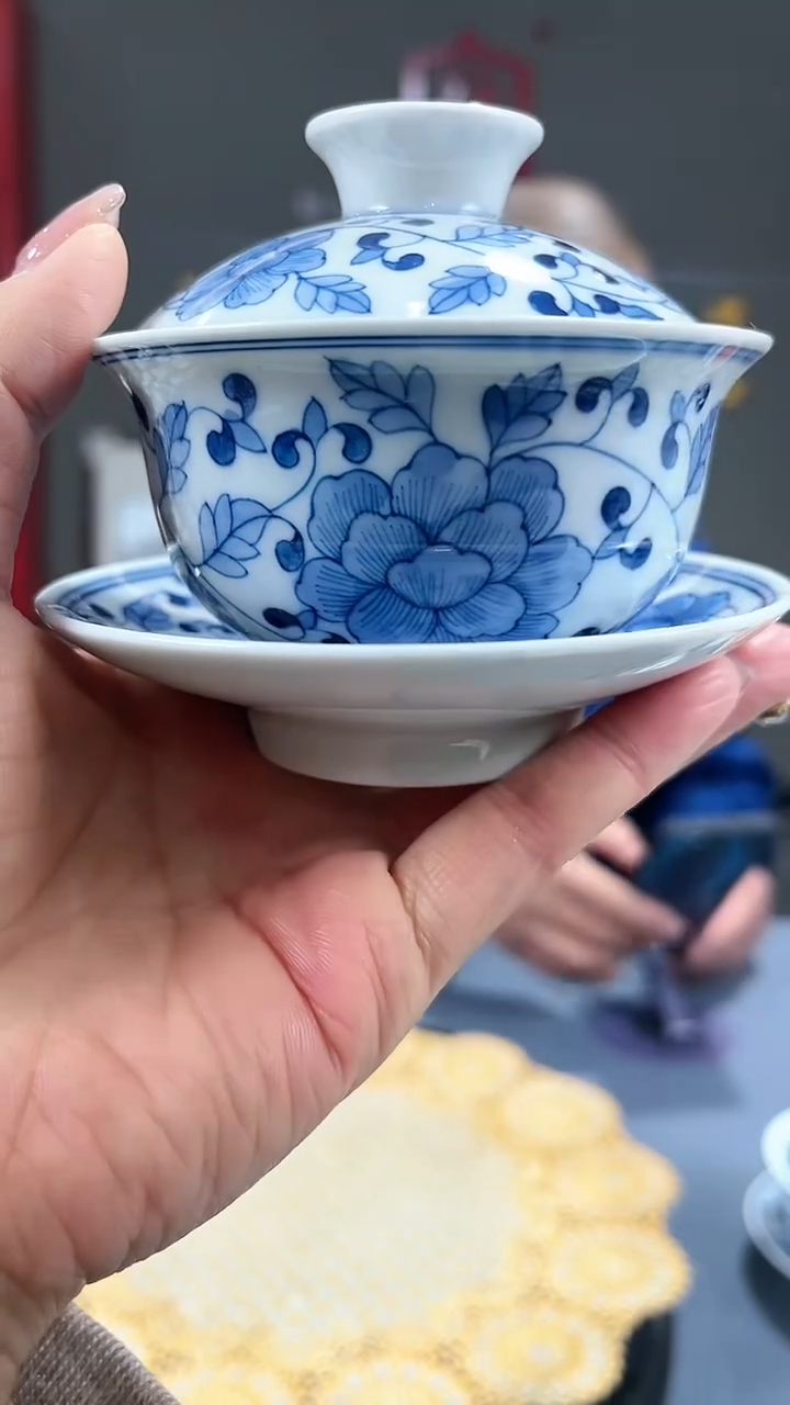 【闪购商品】官窑瓷画院261官窑瓷画院缠枝莲三才盖碗